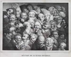 35人の首のグループ、1825年 作： Louis Leopold Boilly