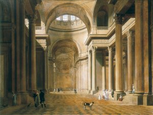 パリのパンテオンの内部。ルイ・レオポルド・ボワリの絵画 作： Louis Leopold Boilly
