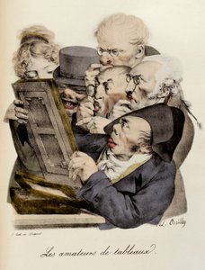 絵画の愛好家たち ルイ・レオポルド・ボワのエングレービング（Louis Leopold Boilly 作： Louis Leopold Boilly