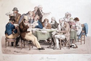 新聞を読む男たち - ルイ・ボイの版画「Les journaux」より 作： Louis Leopold Boilly