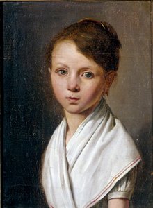 ベルト・ジュリエット・デュボアの子供の肖像（1797-1849） ルイ・レオポルド・ボイリー（1761-1845）の絵画 19世紀 日0.22×0.17m 作： Louis Leopold Boilly