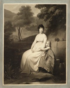公園でのテレーザ・タリアンと娘の肖像 作： Louis Leopold Boilly