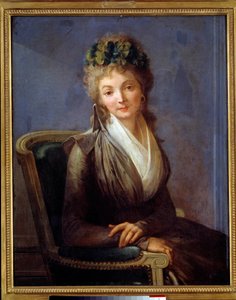 リュシル・デムラン（旧姓アンヌ・ルイーズ・デュプレシス＝ラリソン）（1771-1794）の推定肖像画 ルイ・レオポルド・ボワイ（1761-1845）の絵画。18世紀。薄さ0.85 x 0.67 m パリ、カルナヴァレ美術館