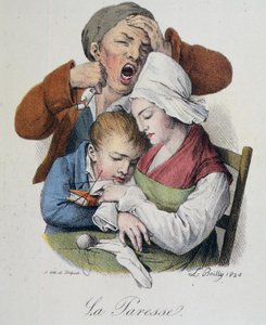 七つの大罪。怠惰 by Boilly 作： Louis Leopold Boilly
