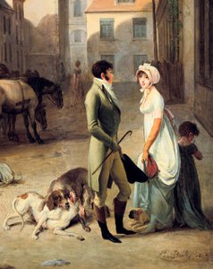 ターミナルへの駅馬車の到着、詳細 作： Louis Leopold Boilly