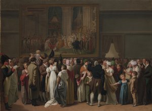 ルーヴル美術館でのデイビッドの「戴冠式」の公開 作： Louis Leopold Boilly