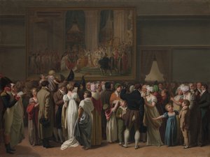 1810ルーブル美術館でのパブリックビューイングダビデの戴冠式。 作： Louis Leopold Boilly