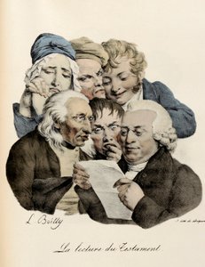 遺言書の朗読会 ルイ・レオポルド・ボイのエングレーヴィング（Louis Leopold Boilly 作： Louis Leopold Boilly
