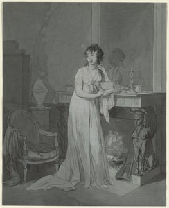 暖炉の前の女c。 1803。 作： Louis Leopold Boilly