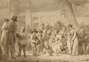 「ジャルダン・テュルクへの入り口」の構図図 作： Louis Leopold Boilly