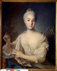 アンナ・ボロンツォワ伯爵夫人の肖像 (1743-1769) (A. ボロンツォワ伯爵夫人の肖像)。 Louis Tocque (1696-1772) による絵画、キャンバスに油彩、1758 年頃。 フランスの芸術 作： Louis Tocqué