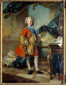 ルイ15世の息子、ルイ・ド・フランス王太子（1729-1765）の書斎での全身像。ルイ・トック（1696-1772）の絵画