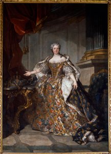 マリー・レクザンスカ(Lesczynska)(1703-1768)の肖像 フランス王妃 ルイ・トック(1696-1772)の絵画 1740年 Sun.2,77x1,91 m - 「マリー・レクザンスカ（レスチンスカ）の肖像」（1703-1768） - ルイ・トック（1696-1772）による絵画、油彩、カンヴァス（277x7x191 cm）。 作： Louis Tocqué