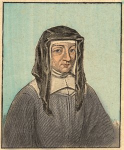 ルイーズ・ド・マリラックの肖像 (ルイーズ・ル・グラ) (1591-1660) - 「目による宗教的教え」からの彫刻。 ルイ・メイトルジャンとジョルジェ・ラモンドによる素晴らしいアルバム - フランス 1910 作： Louis Maitrejean