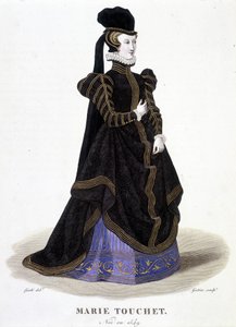 マリー・トゥーシェ（1549-1638）の肖像。Galerie francaise de femmes famés "にて。 作： Louis Marie Lante