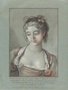 下を向いた若い女性の胸像 1765年1767年 作： Louis Marin Bonnet