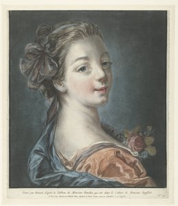 髪にリボンをつけた若い女性の胸像 テテ ド ファム 作： Louis Marin Bonnet