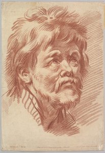 18世紀半ばから後半の老人の頭。 作： Louis Marin Bonnet