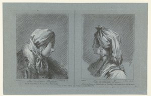 モスクワの乳搾り女とフィンランドの女中の肖像 Tête de latiere Moscovite (オブジェクトのタイトル) Tête de Servante Finoise (オブジェクトのタイトル) 作： Louis Marin Bonnet