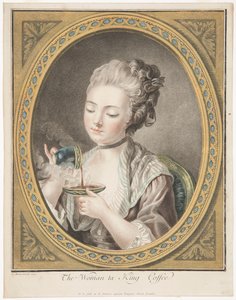 コーヒーを飲む女性 作： Louis Marin Bonnet