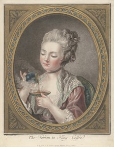 コーヒーを取る女性 作： Louis Marin Bonnet
