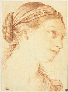 右3/4横顔の女性の頭部 作： Louis Marin Bonnet