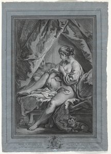 1764- 1767年、ベッドに座った若い女性。 作： Louis Marin Bonnet