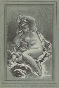 イルカに乗るビーナスとキューピッド 作： Louis Marin Bonnet after Juste François Boucher