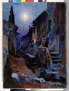オリオール、月光のある路地 ルイ・マチュー・ヴェルディラン（1875-1928）による絵画。 81x59 cm 必須の言及: プロヴァンス、マルセイユのコレクション財団について 作： Louis Mathieu Verdilhan
