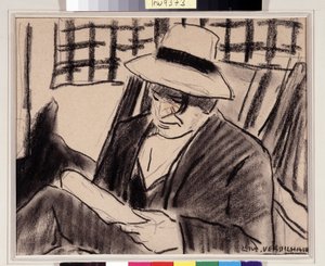 Louis Mathieu Verdilhan (1875-1928) による帽子の自画像 23x29 cm 必須の言及: コレクション財団は、マルセイユのプロヴァンスを尊重します