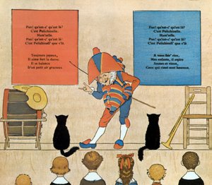 チャイルズソングプンチネッロのスコアとイラスト、1898 作： Louis Maurice Boutet de Monvel
