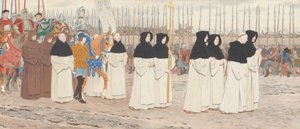 鎧を着た馬上の乙女 ジョーン・オブ・アーク」シリーズ。III、1908年頃～1909年後半。 作： Louis Maurice Boutet de Monvel
