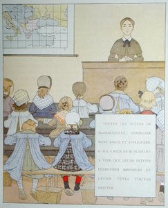 マドモアゼル・ゲンセーニュの生徒たち」、アナトール・フランス（1844-1924）の「Nos Enfants」からの挿絵 作： Louis Maurice Boutet de Monvel