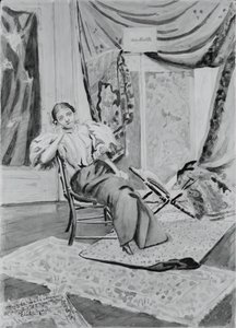 椅子の上の少女、c。 1891年。 作： Louis Michel Eilshemius