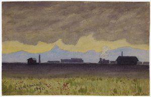 アリゾナの鉄道風景 作： ルイ・ミシェル・アイルシェミウス