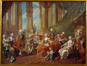 スペイン王フィリップ5世（1683〜1746）とその家族。ルイ・ミシェル・ヴァン・ロー（1707-1771）のスケッチ 作： Louis Michel van Loo