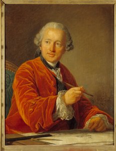 Germain Soufflot (1713-1780) の肖像 パンテオンの建築家 Louis Michel van Loo (1707-1771) の絵画 18世紀 0,79x0,62 m 作： Louis Michel van Loo