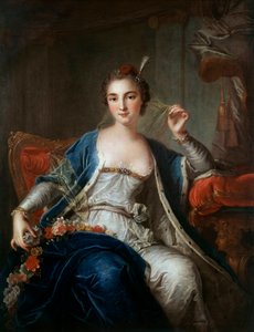 1737年のマドモアゼル・サルの肖像。ルイ・ミシェル・ヴァン・ロー（1707～1771）の絵画 作： Louis Michel van Loo