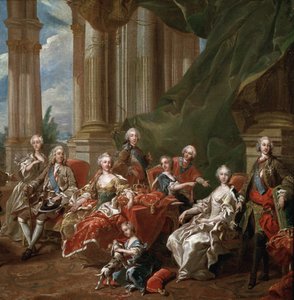 家族に囲まれたスペイン王フィリップ5世の肖像、細部（油彩・キャンバス 作： Louis Michel van Loo