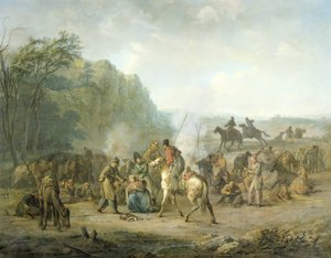 コサック ビバーク、1813 年 作： Louis Moritz