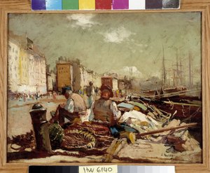 網を荒らしているペシュール ルイ・ナッテロ（1875-1915）の絵画 必須の言及：プロヴァンス、マルセイユのコレクション財団について 作： Louis Nattero