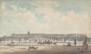 庭園から見たヴェルサイユ宮殿、1779 年。 作： Louis Nicolas de Lespinasse