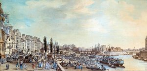 1782年のサン・ポール港と水船の事務所の眺め ルイ・ド・レスピナス（1734-1808）によるパステル画 1782年 パリ、カルナヴァレ美術館蔵 作： Louis Nicolas de Lespinasse