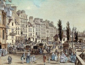 1782年のパリのサン・ポール港の眺め セーヌ川岸のプロムナード。ルイ・ド・レスピナス（1734-1808）によるドローイング 1782年 パリ、カルナヴァレ美術館
