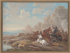 川沿いの騎馬戦 作： Louis Nicolas van Blarenberghe