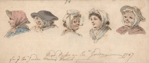 コベントガーデンのヘッドドレス 作： Louis Philippe Boitard