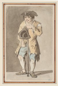 乞食の習作 （紙に鉛筆、ペン・インク、水彩画） 作： Louis Philippe Boitard