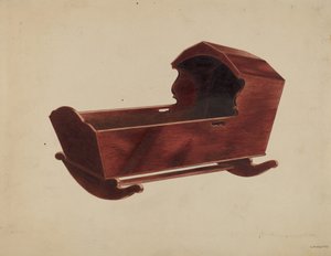 マホガニー製クレードル、1937年頃 作： Louis Plogsted