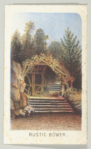 素朴な東屋（『ニューヨーク・セントラルパークの風景』シリーズより、第3部、1864年）。 作： Louis Prang