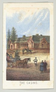カジノ」は、シリーズ「ニューヨーク・セントラルパークの風景」の第3部、1864年の作品です。 作： Louis Prang